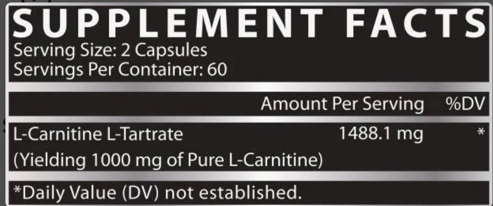 Nutrex Research L-Carnitine 1000 | 120 Capsules - Image 2